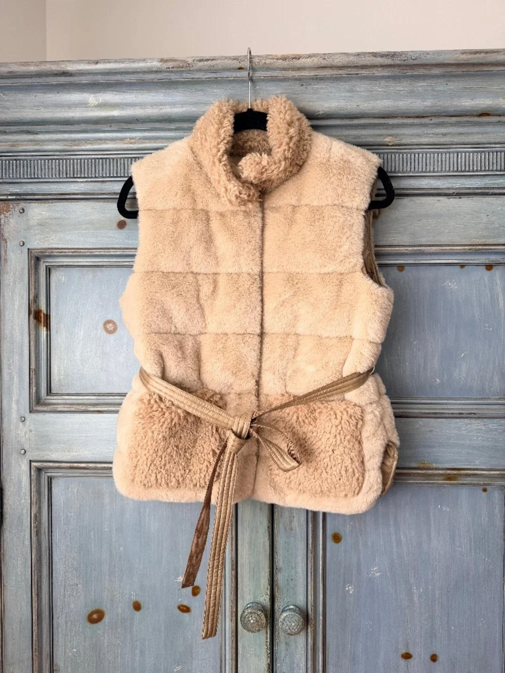 Moncler Joui Faux Fur & Teddy Down Gilet Vest Size 0